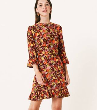 Nobody's Child + Brown and Yellow Floral Fleur Mini Dress