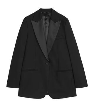 Arket + Wool Hopsack Tuxedo Blazer