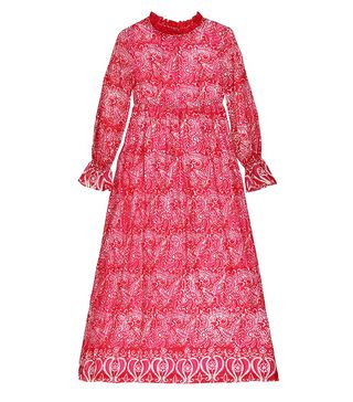 Rokit + 1960s Vibrant Red Batik Patterned Maxi Dress