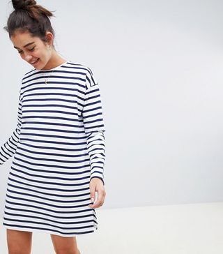 ASOS Design + Sweat Dress in Stripe