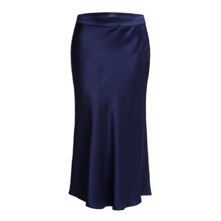 Set Fashion + Navy Satin Slip Skirt