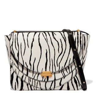 Wandler + Luna Zebra-Print Calf Hair Shoulder Bag