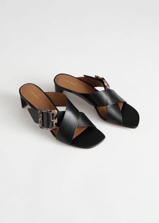 & Other Stories + Criss Cross Tortoise Buckle Mules