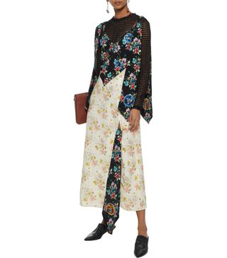 Christopher Kane + Embellished Floral-Print Crepe Maxi Dress