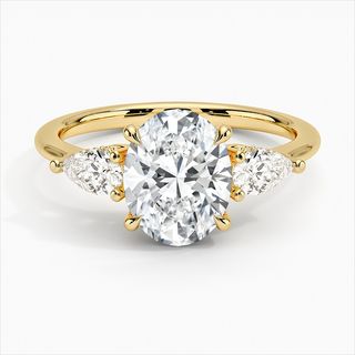 Brilliant Earth + Adorned Opera Three Stone Diamond Engagement Ring