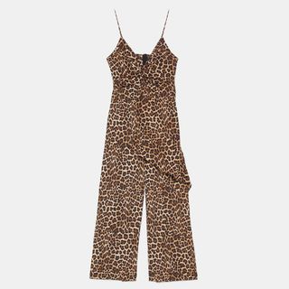 Zara + Animal Print Jumpsuit