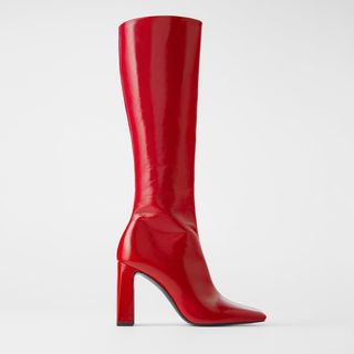 Zara + Patent Finish Boots