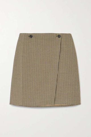 Holzweiler + Erina Checked Woven Mini Wrap Skirt