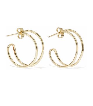 Iris & Ink + Zhao 18-Karat Gold-Plated Sterling Silver Hoop Earrings