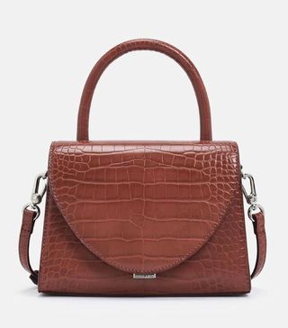 Charles & Keith + Croc-Effect Structured Top Handle Bag