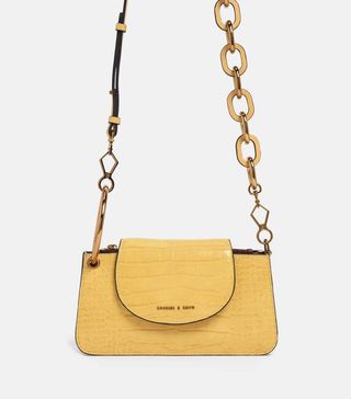 Charles & Keith + Croc-Effect Ring Mini Front Flap Wallet