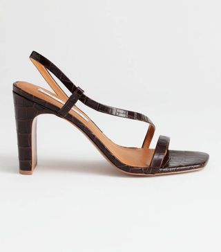 & Other Stories + Strappy Croc Heeled Sandals