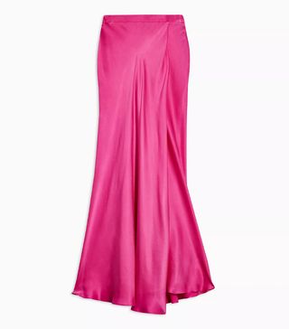 Topshop Boutique + Pink Silk Bias Skirt