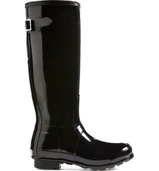 Hunter + Adjustable Back Gloss Waterproof Rain Boot