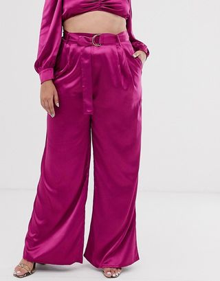 In the Style + Satin Wide-Leg Pants