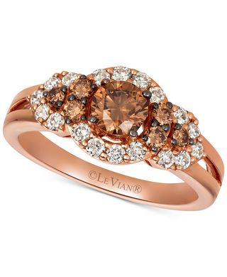 Le Vian + Chocolate Diamonds & Nude Diamonds Statement Ring in 14k Rose Gold