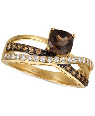 Le Vian + Smoky Quartz, Vanilla Diamonds & Chocolate Diamonds Ring in 14k Gold