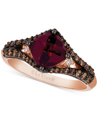 Le Vian + Raspberry Rhodolite & Diamond Ring in 14k Rose Gold
