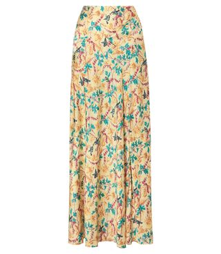 Paco Rabanne + Printed Satin Maxi Skirt