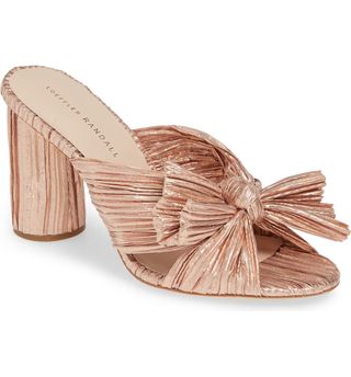 Loeffler Randall + Penny Knotted Lamé Sandal