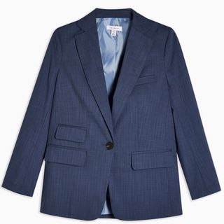 Topshop + Blue Single Breasted Blazer