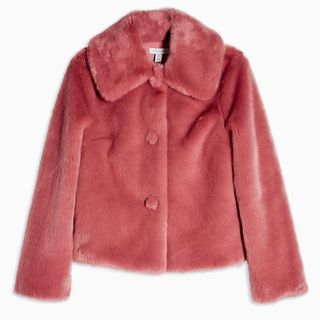 Topshop + Faux Fur Cropped Jacket