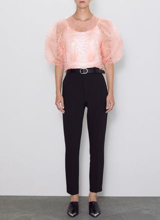 Zara + Textured Tulle Top