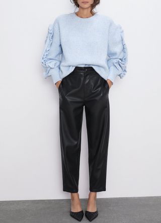 Zara + Sweater With Ruffles