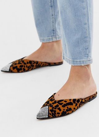 ASOS + Latte Pointed Mules With Toe Cap