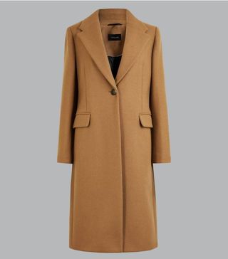 Marks and Spencer + Wool Blend Single Breasted Coat