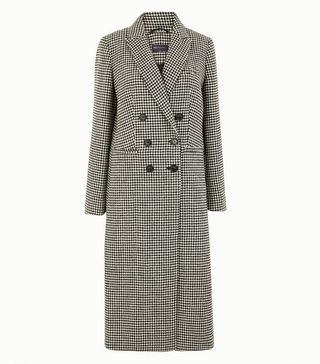 Marks and Spencer + Dogtooth Print Overcoat