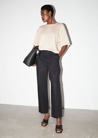 & Other Stories + Pleated Straight Leg Trousers