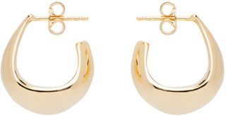 Lemaire + Gold Curved Mini Drop Earrings