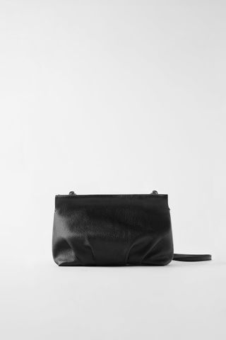 Zara + Gathered Leather Crossbody Bag