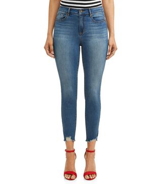 Sofia Jeans by Sofia Vergara + Rosa Curvy Ripped Hem High Waist Ankle Jean