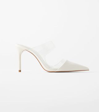 Zara + High Heeled Vinyl Mules