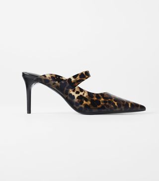 Zara + Heeled Mules with Tortoiseshell Ankle Strap