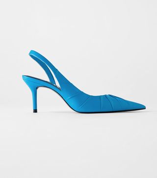 Zara + Asymmetrical Leather Slide Heels