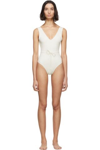 Solid 
Striped + Off-White 'The Michelle' One-Piece Swimsuit