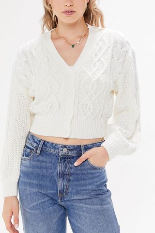 Urban Outfitters + Elena Cable Knit Cardigan Sweater
