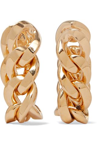 Bottega Veneta + Gold-Plated Hoop Earrings