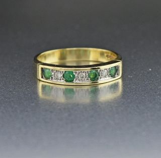 Vintage + '70s Diamond Emerald Ring