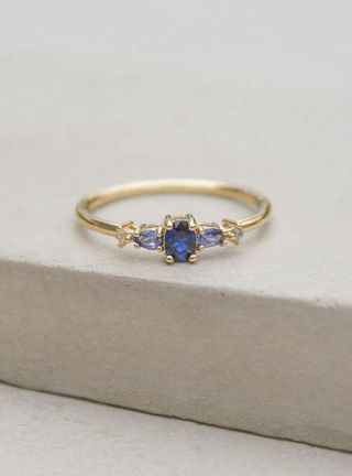 Vintage + Dainty Ultra Thin Stacking Ring with CZ Stones