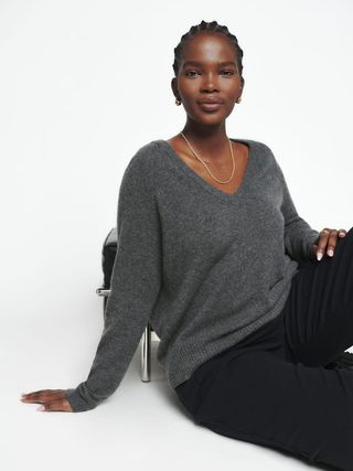 Reformation + Cashmere Relaxed V-Neck