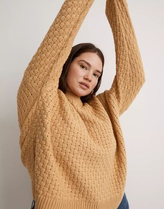 Madewell + Plus Basketweave-Stitch Sweater