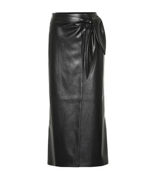 Nanushka + Amas Faux-Leather Wrap Skirt