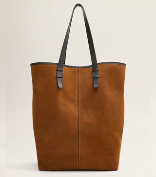 Mango + Leather Shopper Bag