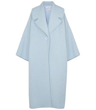 Mariam Al Sibai + Blue Oversized Bouclé Wool-Blend Coat