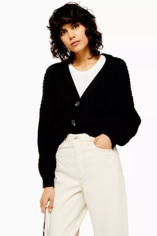 Topshop + Recycled Crop Knitted Cardigan