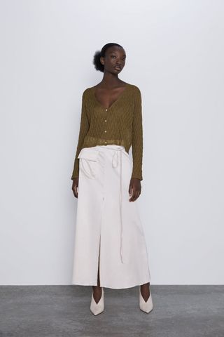Zara + Textured Cardigan